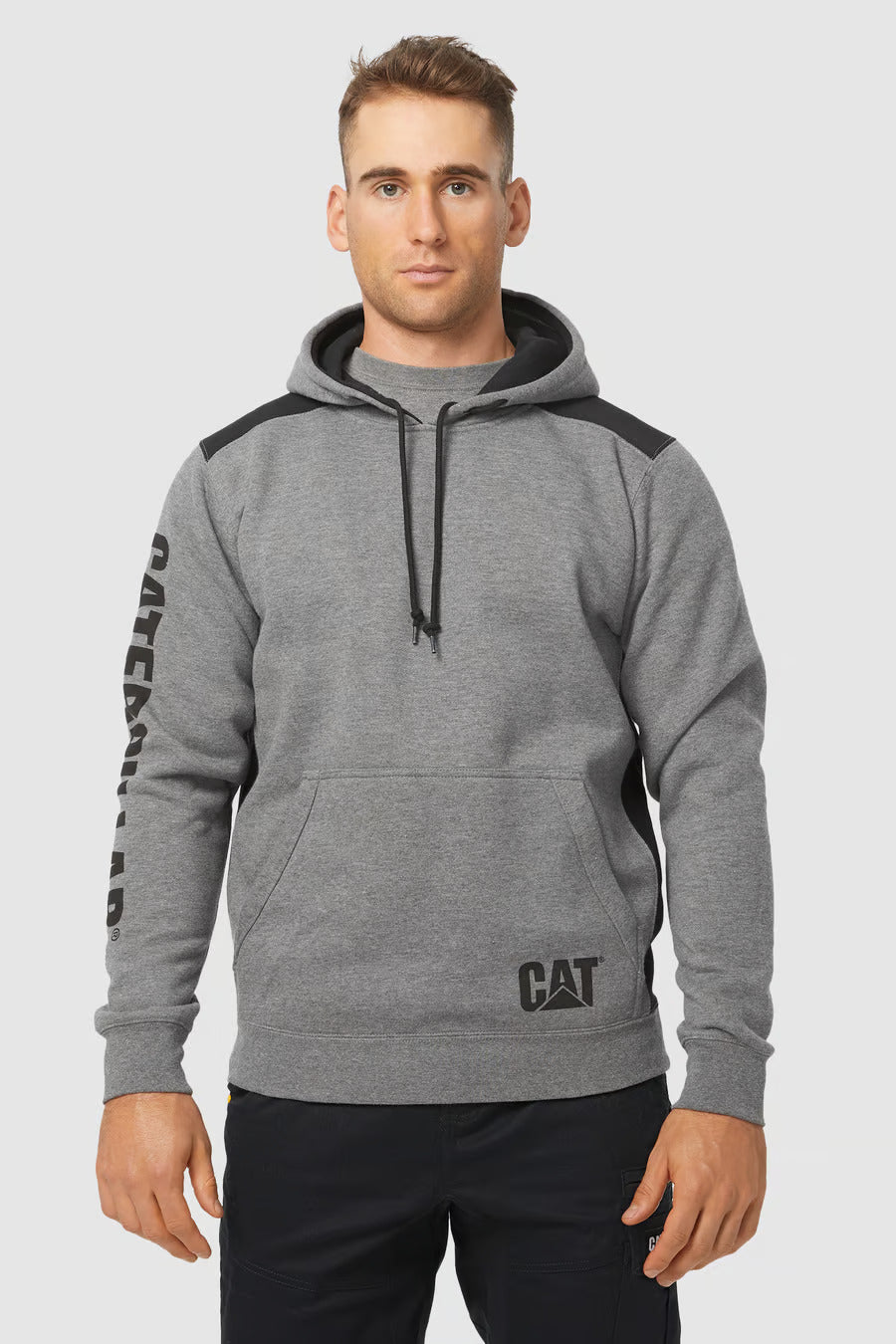 CAT Logo Panel Hooded Sweatshirts