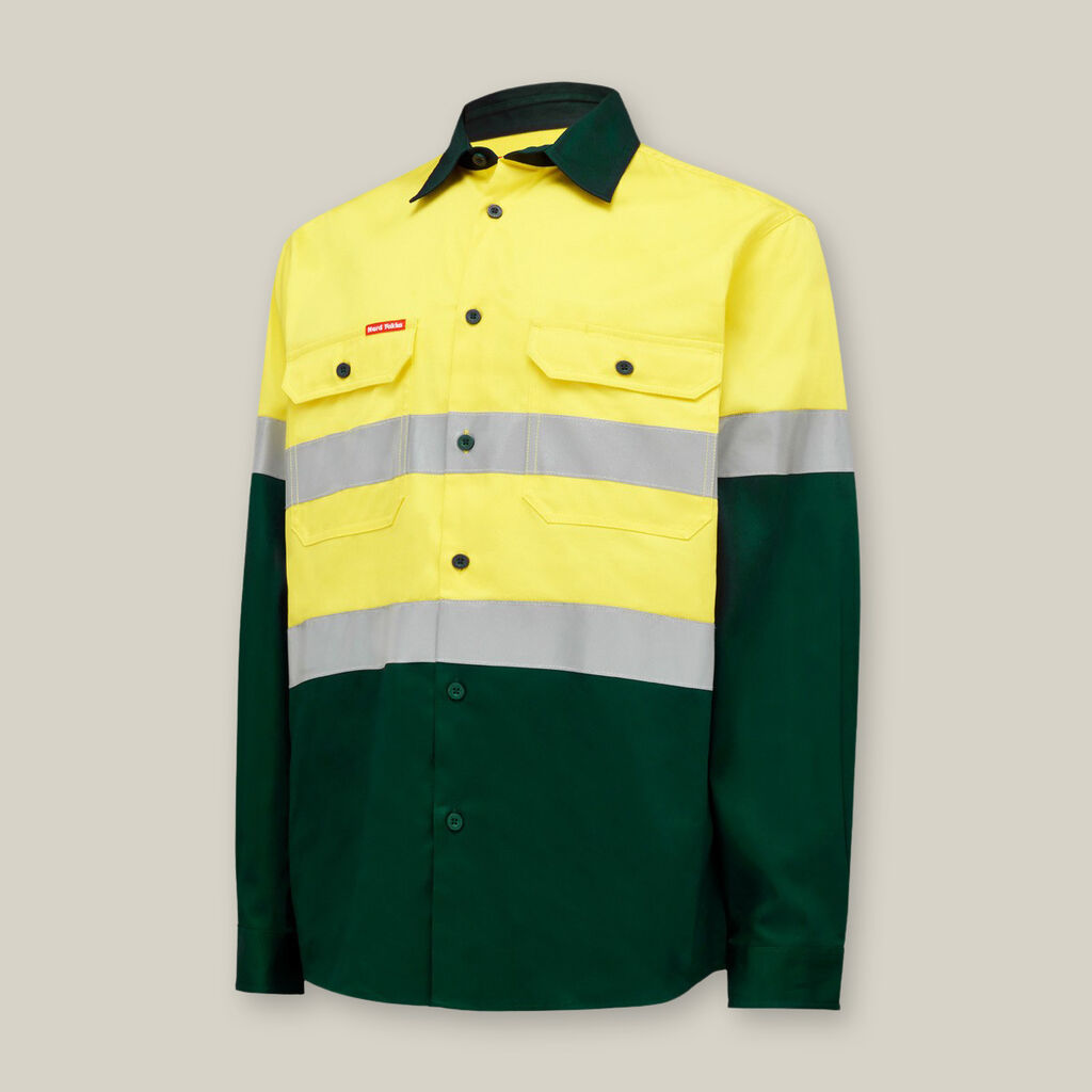 Hard Yakka Core Hi-Vis 2-Tone Cotton Drill Shirts