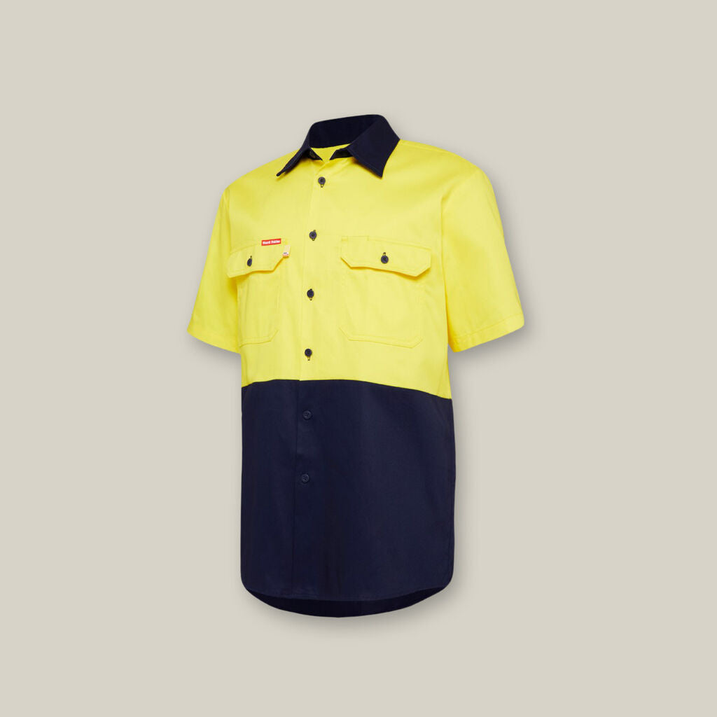 Hard Yakka Core Hi-Vis Vented Short Sleeve Cotton Shirts