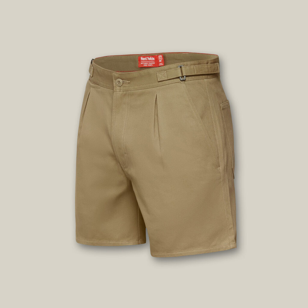 Hard Yakka Relaxed Fit Cotton Drill Shorts W Side Tabs
