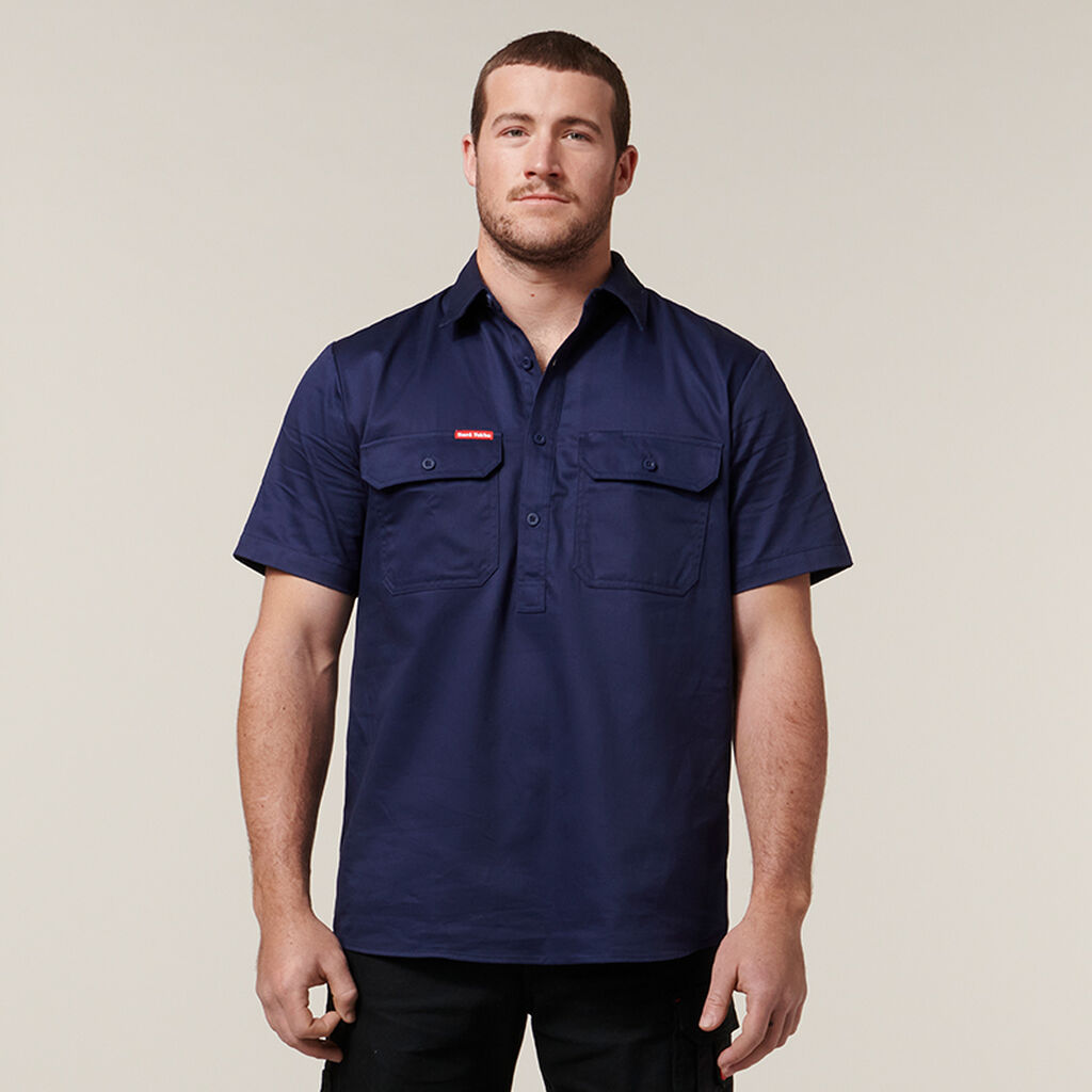 Hard Yakka S/S Closed Front Cotton Drill Work Shirts