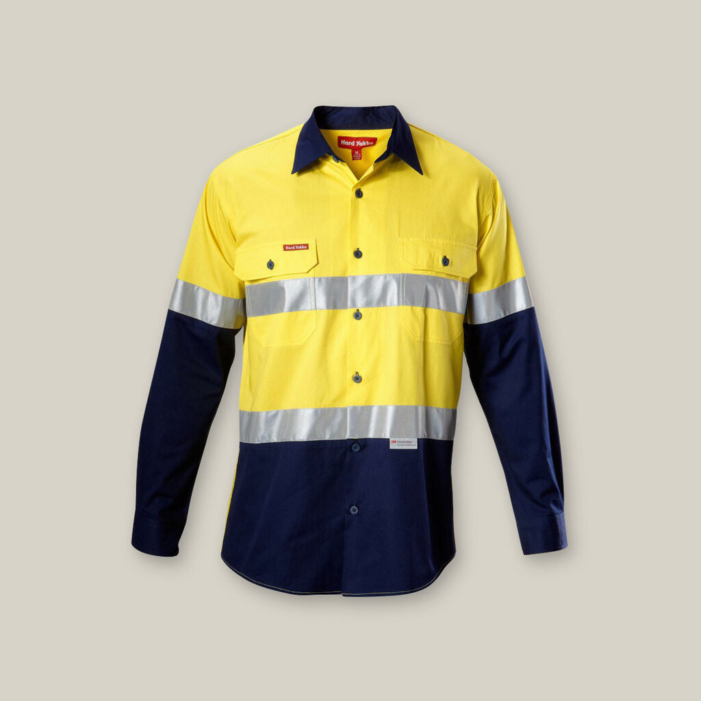 Hard Yakka Koolgear Hi-Vis 2 Tone Vented Taped L/S Shirts