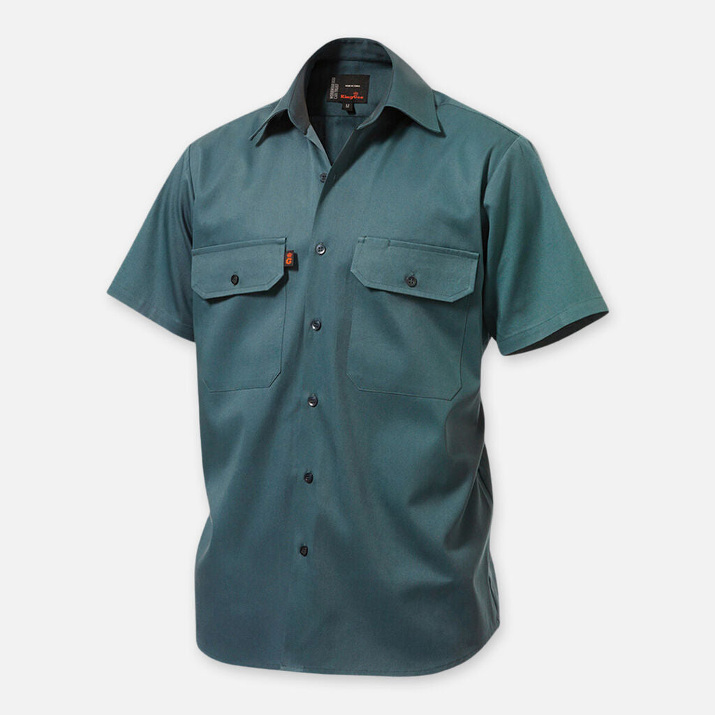 King Gee Originals S/S Open Front Cotton Drill Shirts