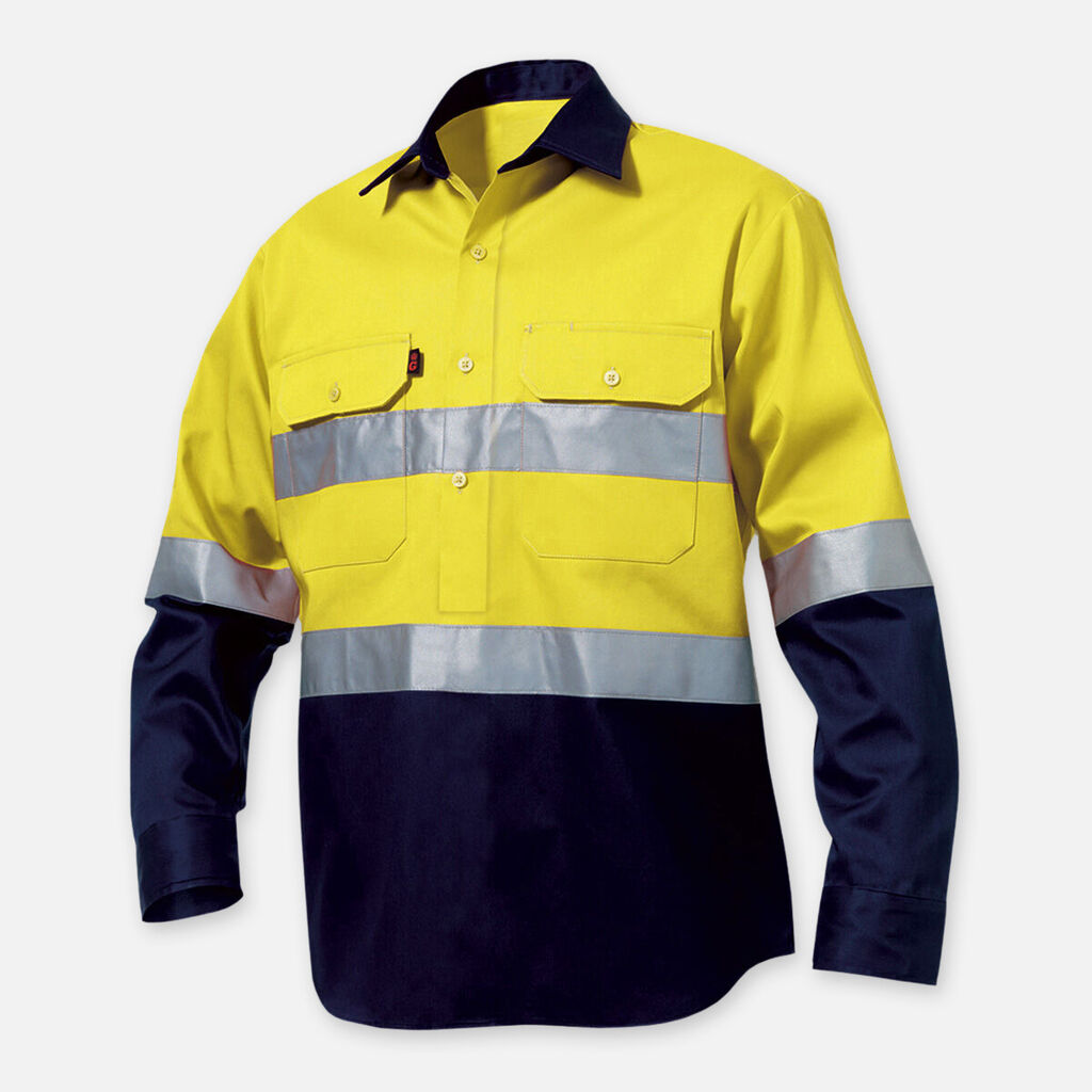 King Gee Originals Hi-Vis Closed Front L/S Shirts