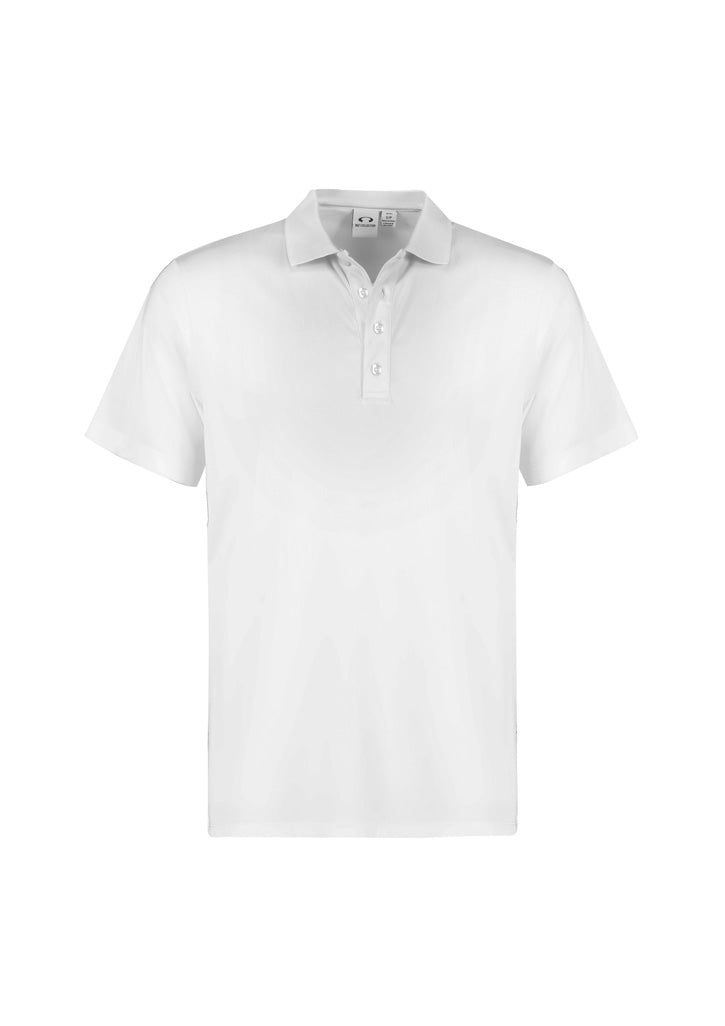 Image depicting a man in a casual Carbon Short Sleeve Men's Polo.