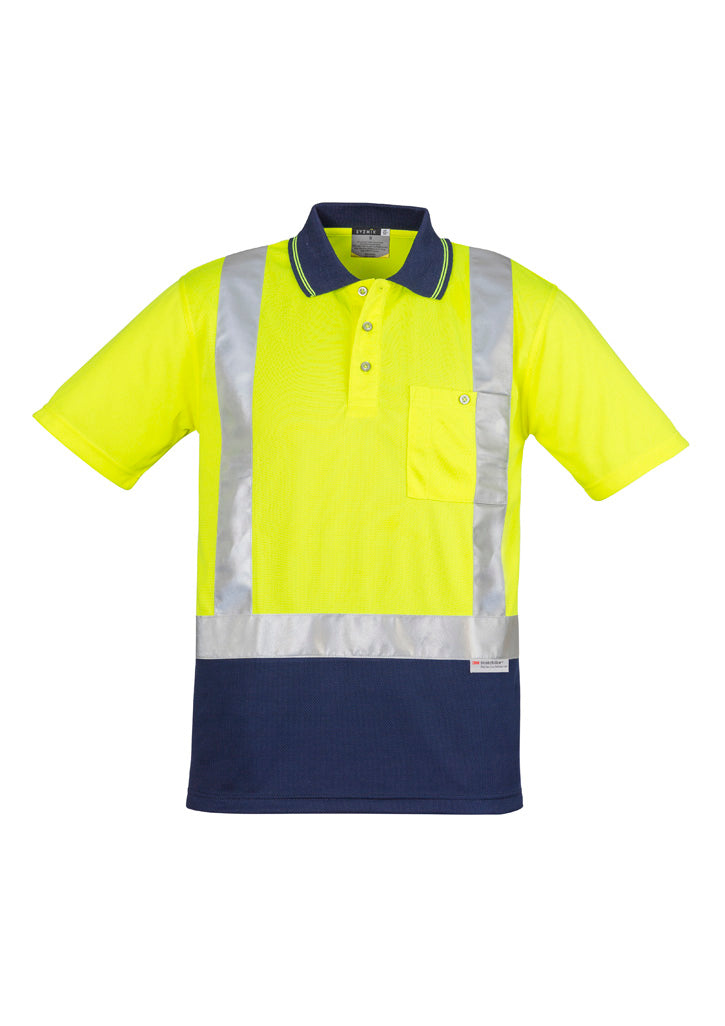 Mens Hi Vis Spliced S/S Polo - Shoulder Taped