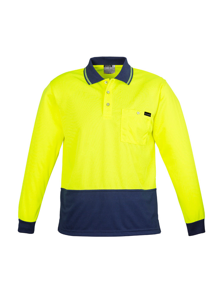 Mens Hi Vis Comfort Back L/S Polo