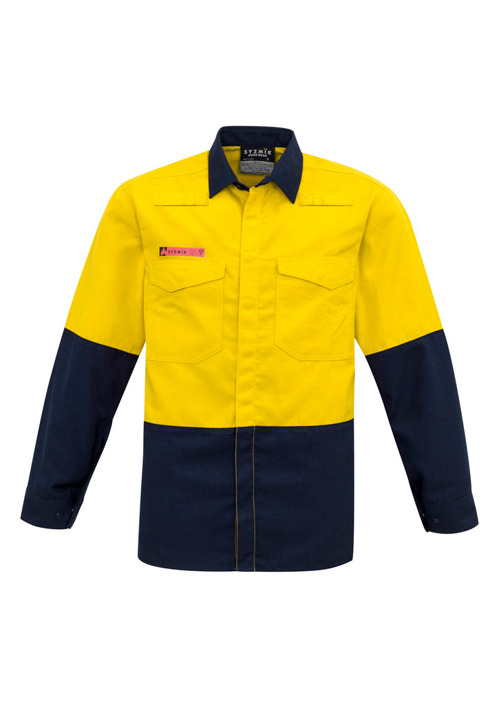 Mens Red Flame Hi Vis Shirt