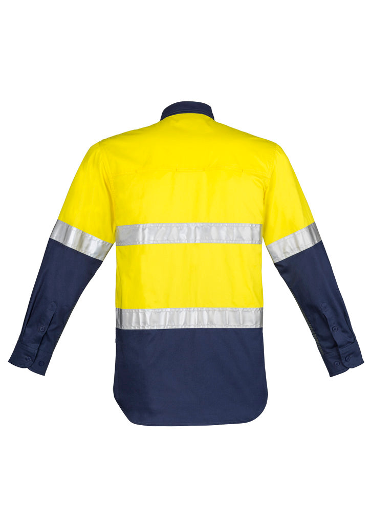 Mens Hi Vis Closed Front L/S Shirt - Hoop Taped