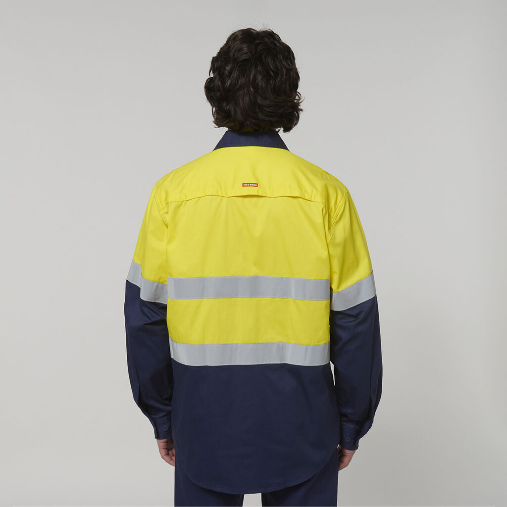 Hard Yakka Core Hi-Vis L/S 2 Tone Cotton Shirts