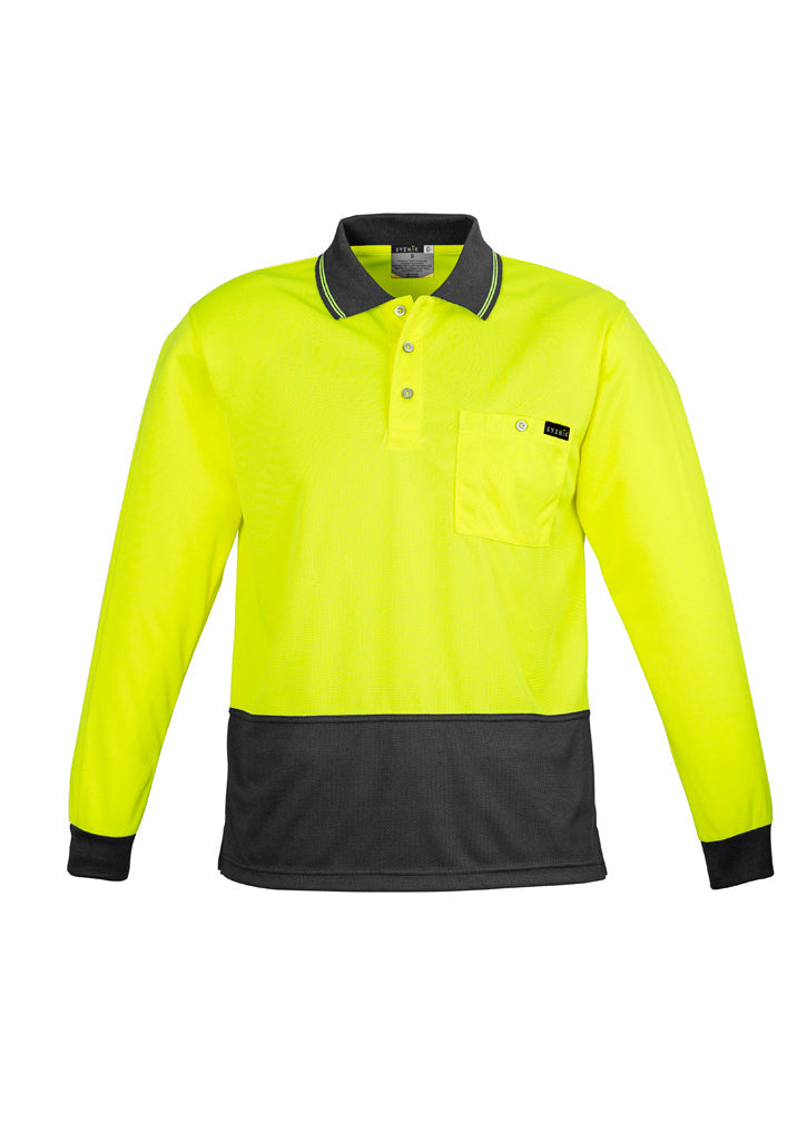 Mens Hi Vis Comfort Back L/S Polo