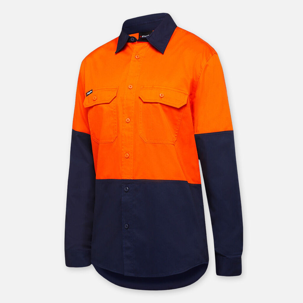 KingGee Hi-Vis Stretch L/S Work Shirts