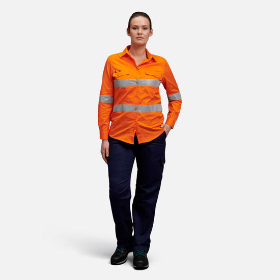 KingGee Women's Workcool 2 Hi-Vis Work Shirts | Cubic Uniforms