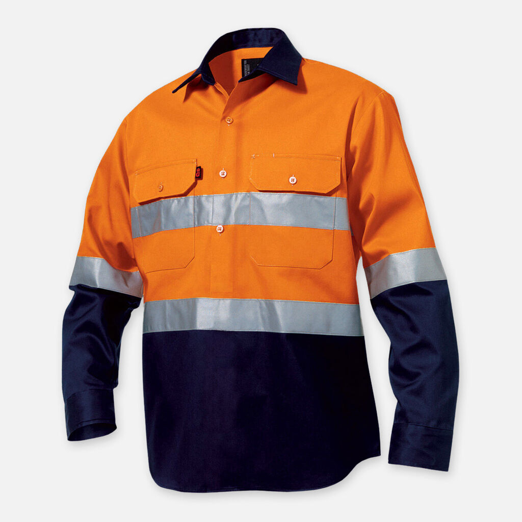 King Gee Originals Hi-Vis Closed Front L/S Shirts