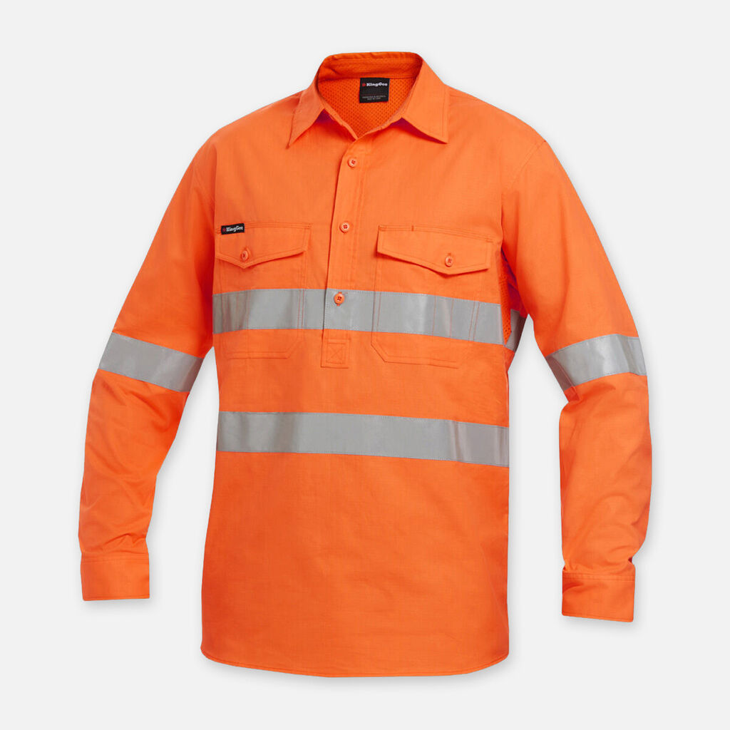 KingGee Workcool 2 Hi-Vis Reflective Closed Front Shirts