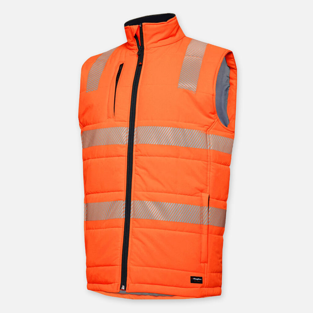 KingGee Hi-Vis Reflective Ripstop Puffer Work Vests