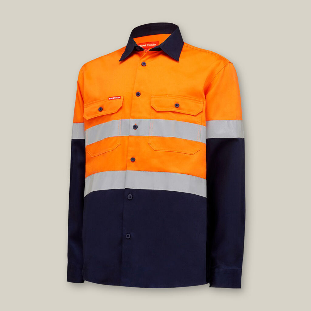 Hard Yakka Core Hi-Vis 2-Tone Cotton Drill Shirts