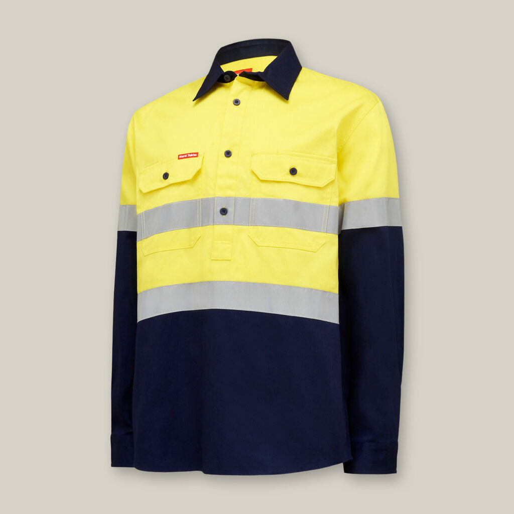 Hard Yakka Core Hi-Vis L/S Heavyweight Closed Front Shirts