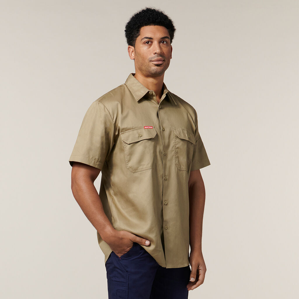 Hard Yakka S/S Open Front Cotton Drill Work Shirts