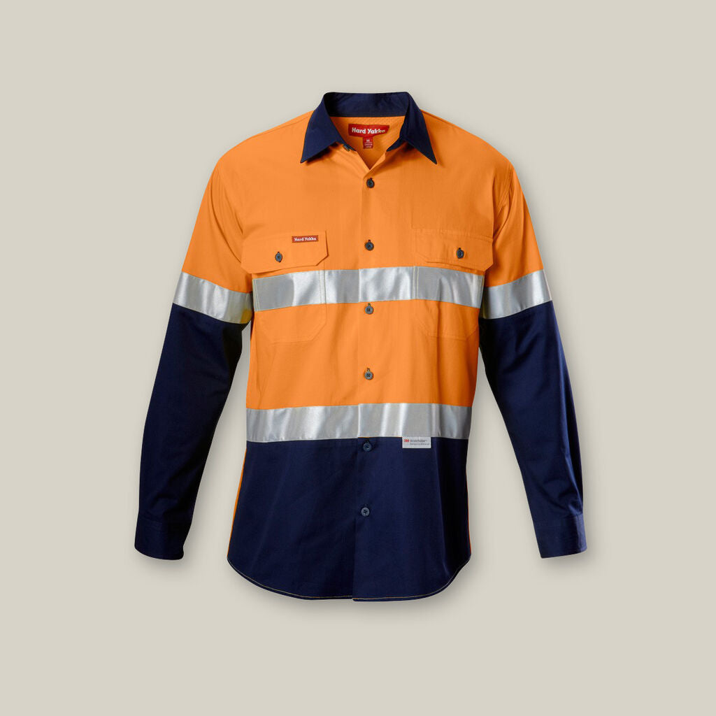 Hard Yakka Koolgear Hi-Vis 2 Tone Vented Taped L/S Shirts