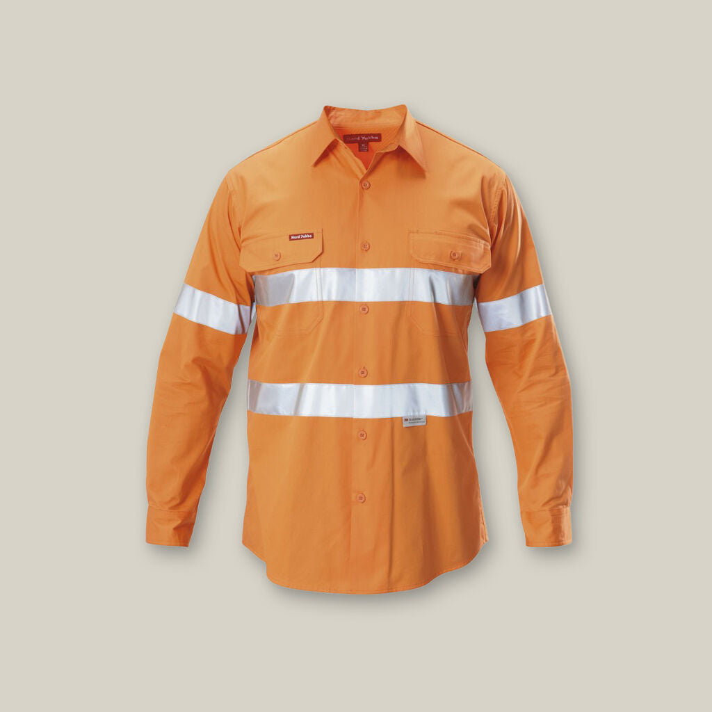 Hard Yakka Koolgear Hi-Vis Taped Vented Cotton Twill Shirts