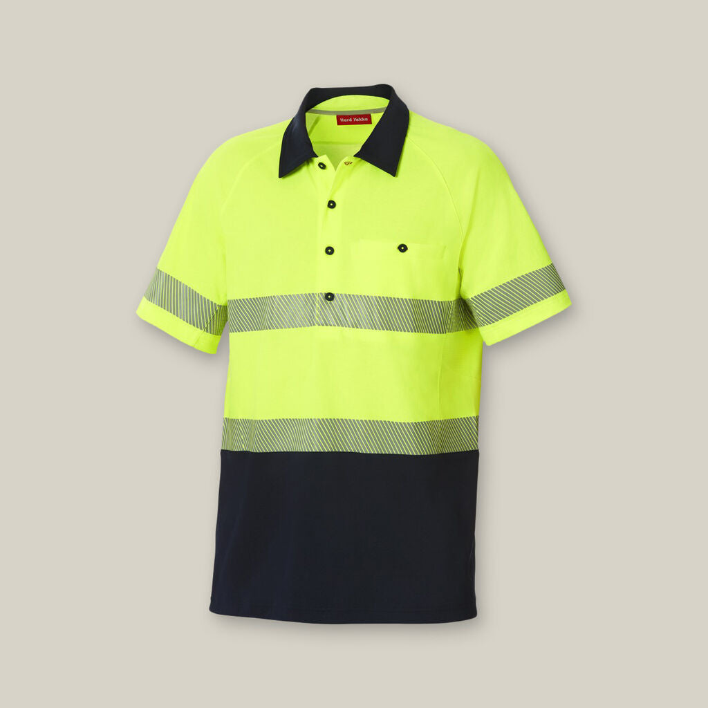 Hard Yakka Koolgear Hi-Vis 2 Tone Taped Vented S/S Polos